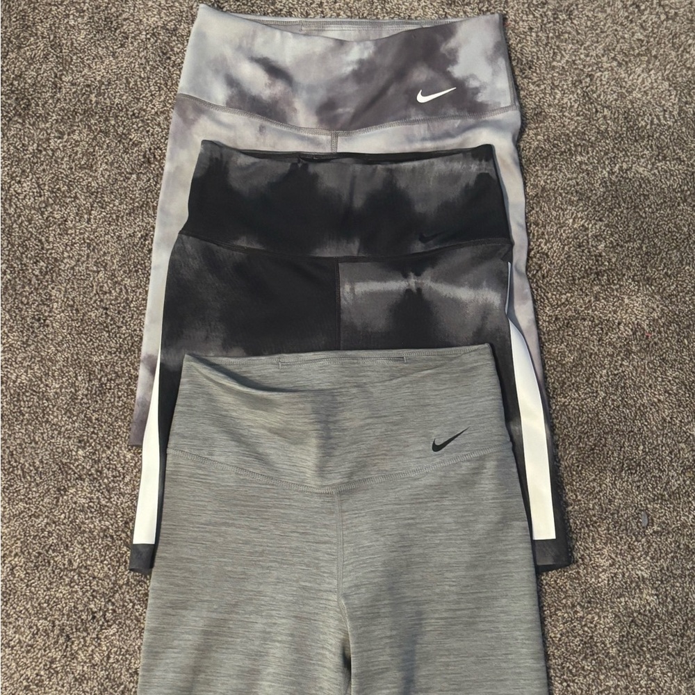 Nike Women's Athletic Shorts - Gray, Black, Tie-Dye Gray
